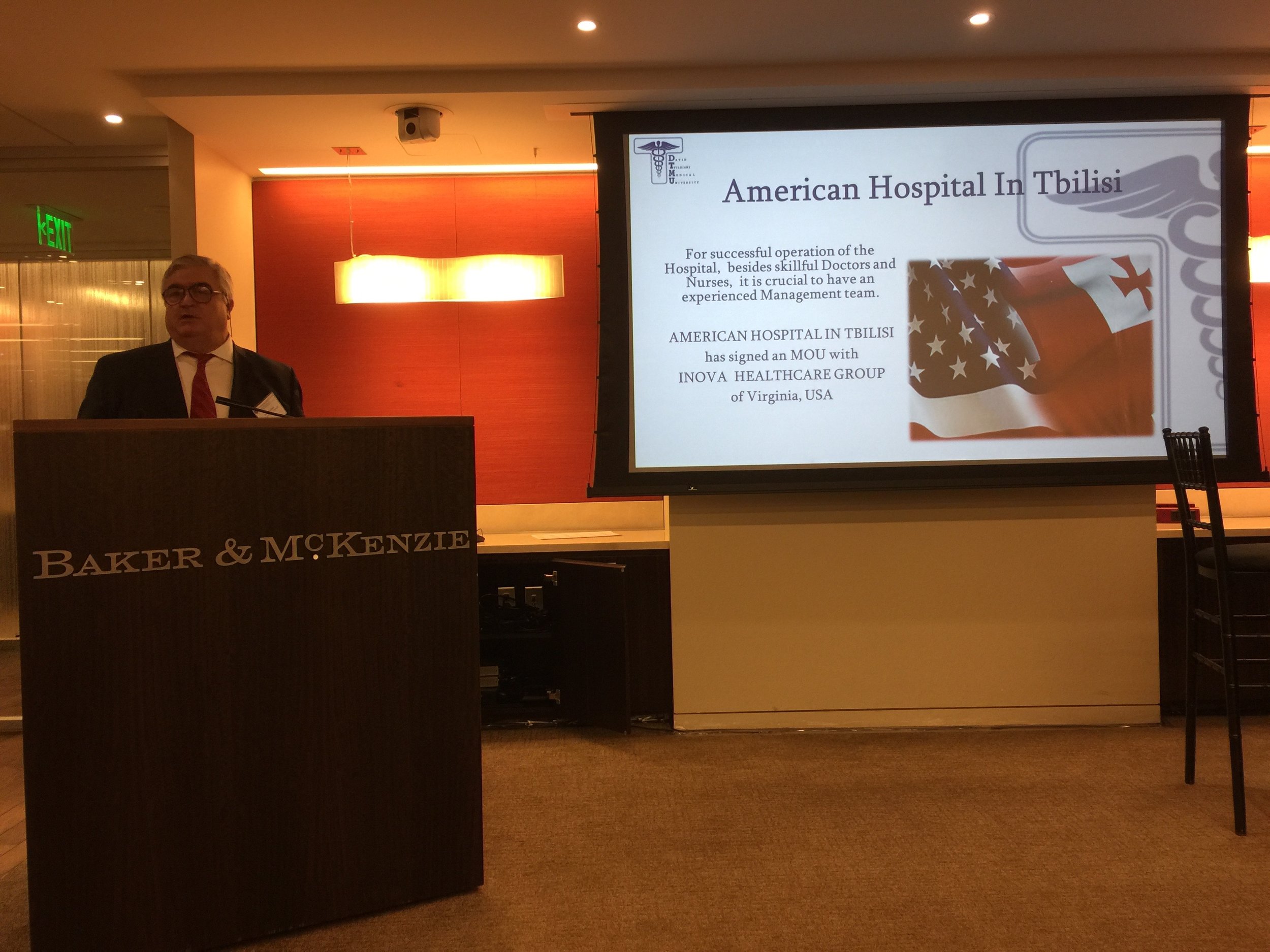  Dr. Tvildiani announces the new American Hospital Tbilisi to be operated in cooperation with Inova Health of Northern Virginia. 