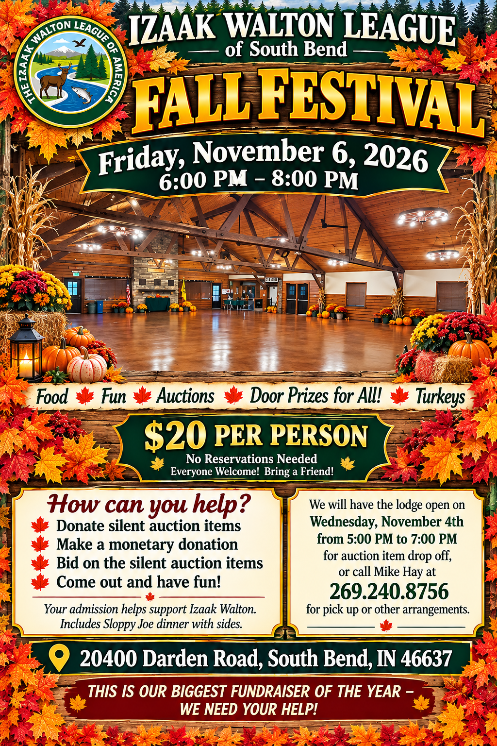 Annual Fall Festival &amp; Silent Auction – November 6, 2026
