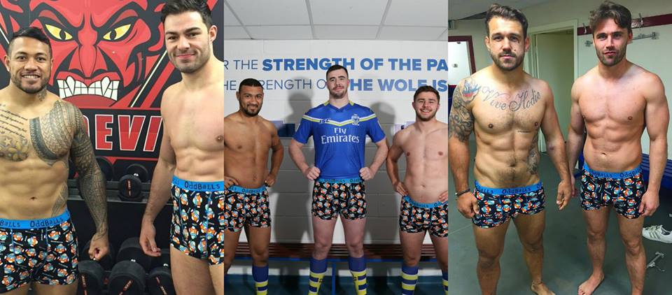 Just in case you aren't familiar with Oddballs, here's a pretty nice series of photos of Super League Rugby players sporting Oddballs Underwear, who they have also partnered up with to raise awareness of Testicular cancer.