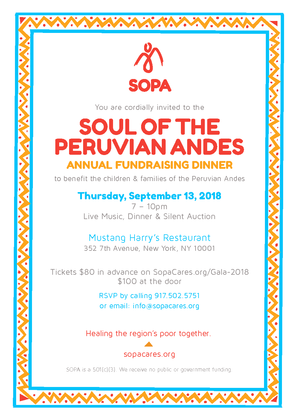 September 2018 Fundraising Dinner Soul Of The Peruvian Andes