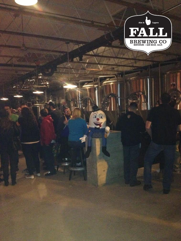 Eggmund on his perch at Fall Brewing Company