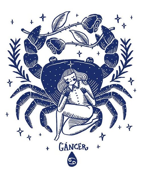 Cancer Zodiac Sign Art, Artist Sonia Lazo