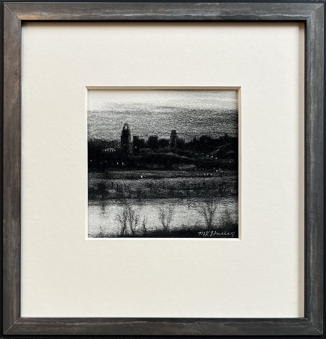 M. Katherine Hurley, "Skyline Values", Pastel on Paper, 6 x 6 inches $750