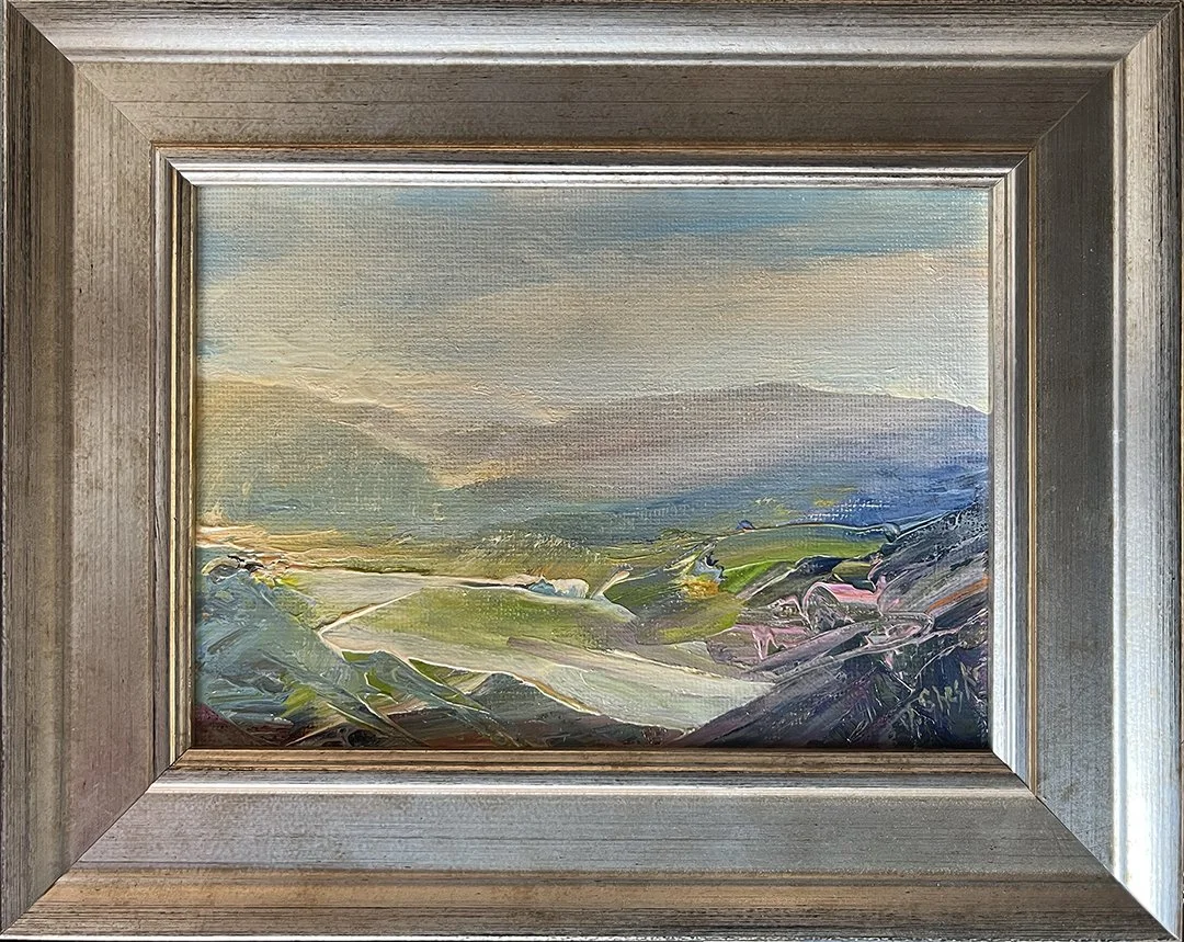 Valerie Shesko, "Daybreak", Oil on Canvasboard, 5 1/4 x 7 1/4 inches, $475