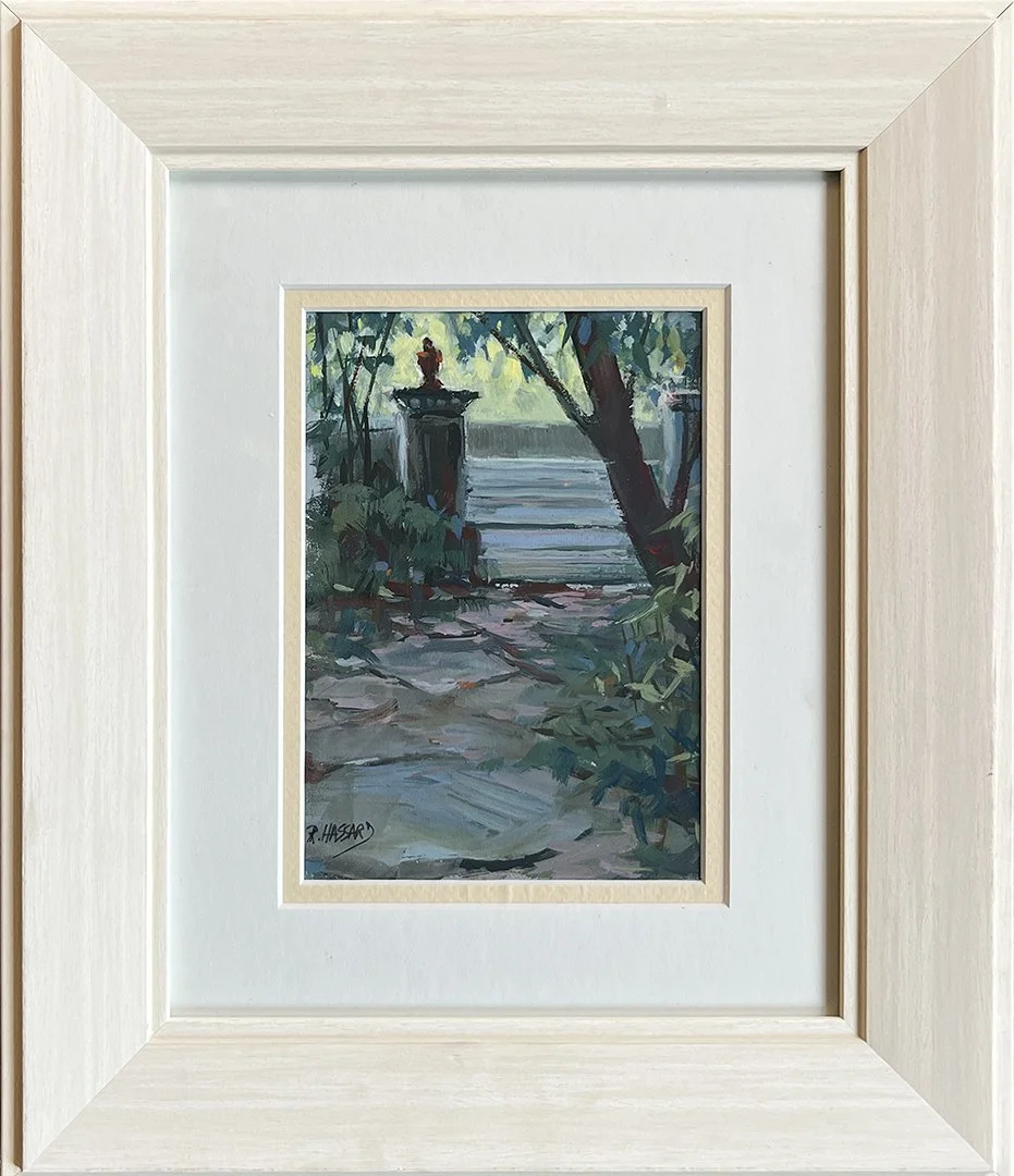 Ray Hassard, "To the Terrace", Gouache, 6 1/4 x 4 1/2 inches, $300