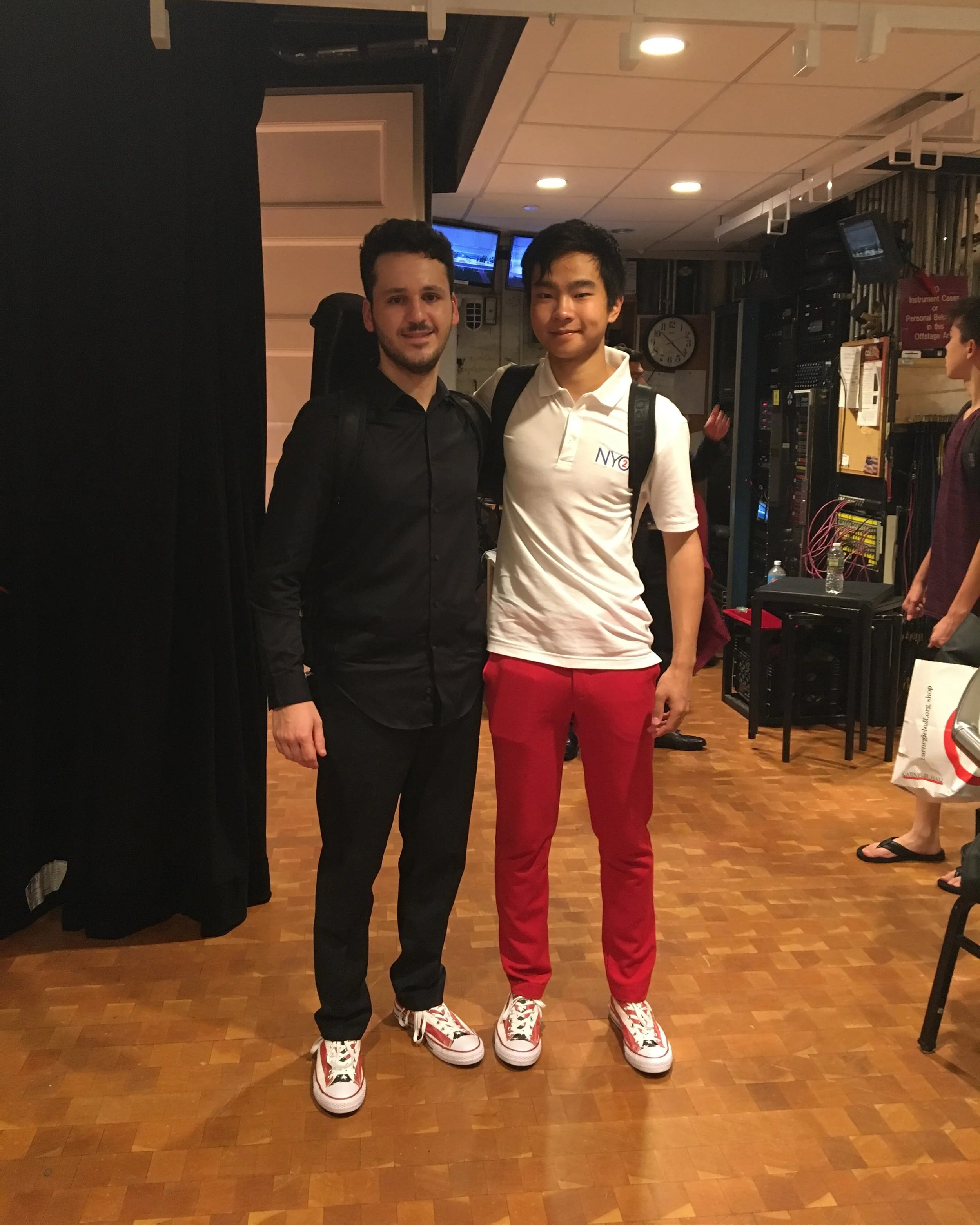 NYO2 backstage at Carnegie Hall