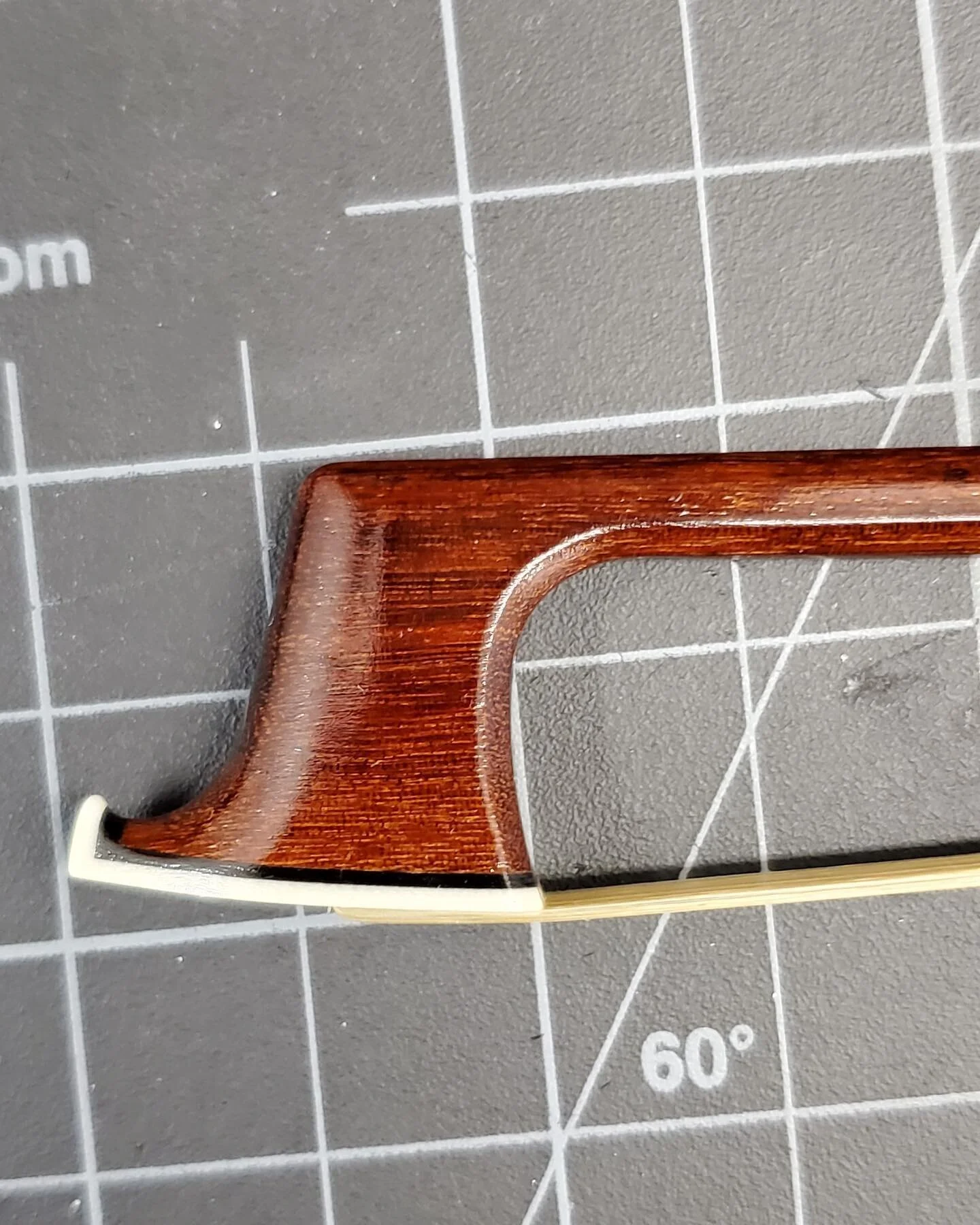 My bow is feeling happy again!! Thankful for John Norwood Lee and the work he did repairing the tip (new ivory plate and ebony layer) a few weeks ago. Also great to finally meet my bow maker!! For string players in Chicago and need some bow work done