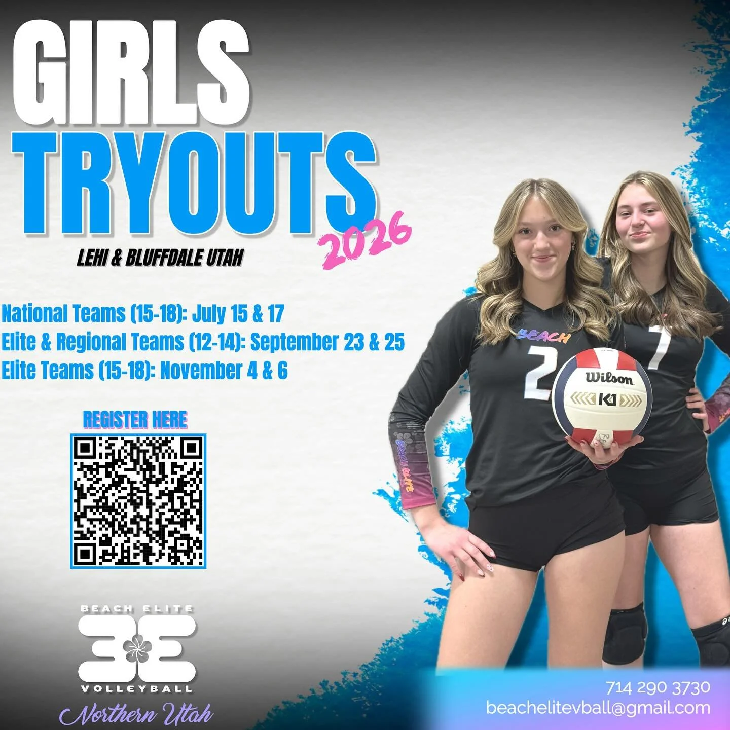 Next round of tryouts in a couple weeks for the 10-14 year old girls ! We have been running competitive boys and girls volleyball for 12 years, with a great track record of being affordable, fair, fun, and competitive . Come join the Beach !
