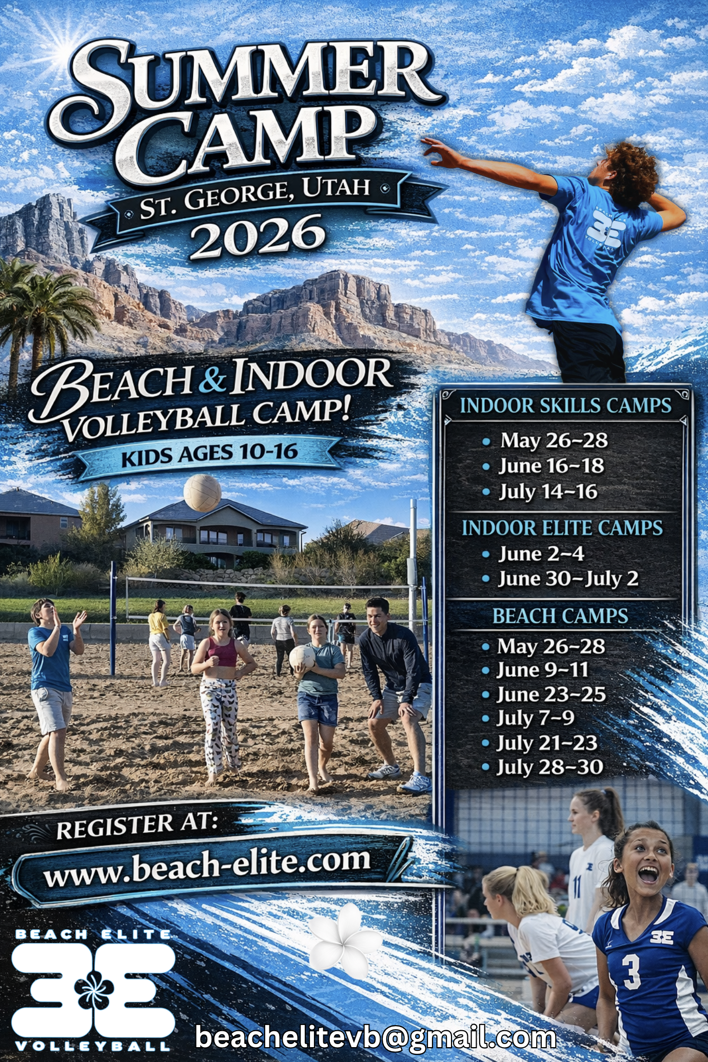 INDOOR VOLLEYBALL SUMMER CAMP 2026 - St. George , Utah