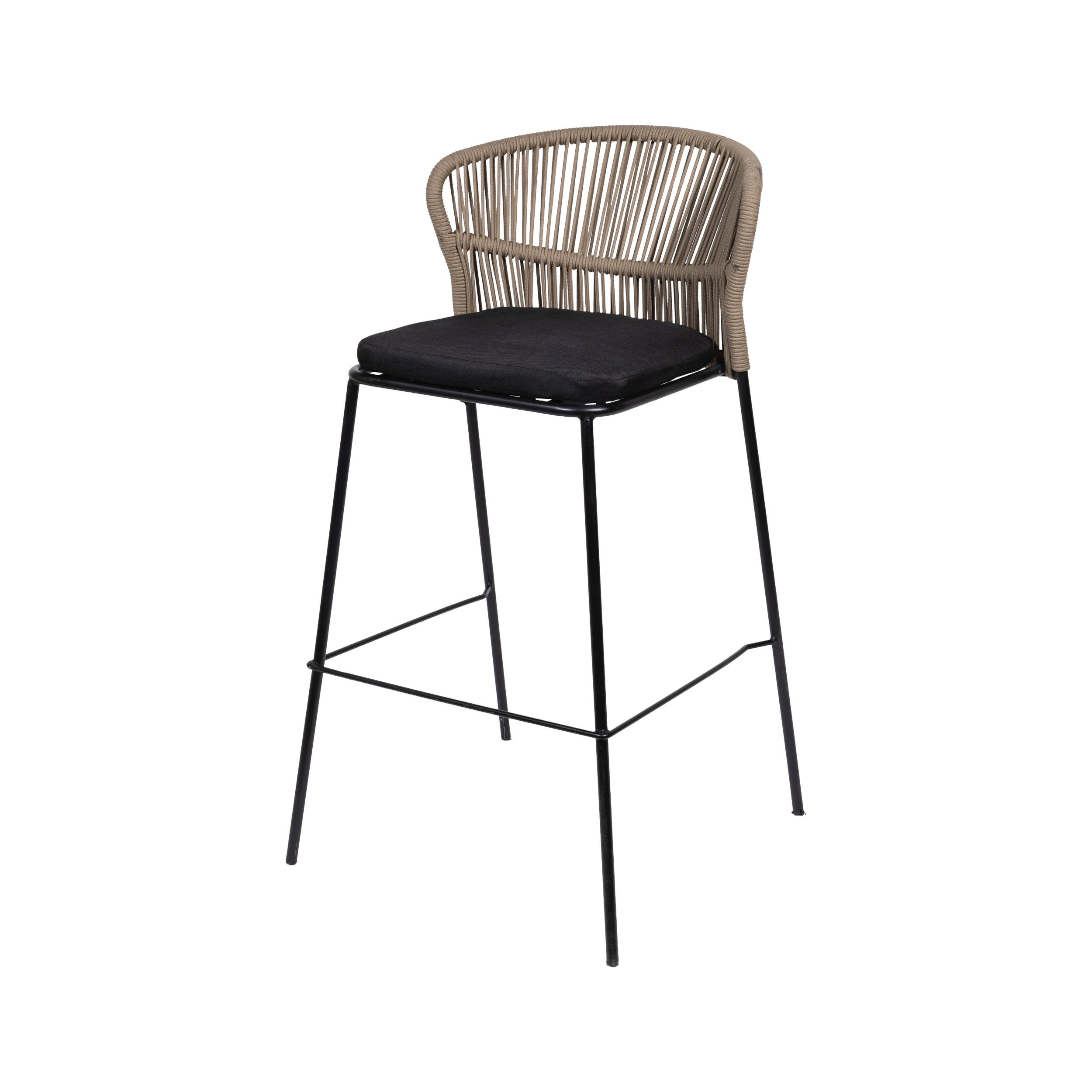 banco boho negro asiento negro