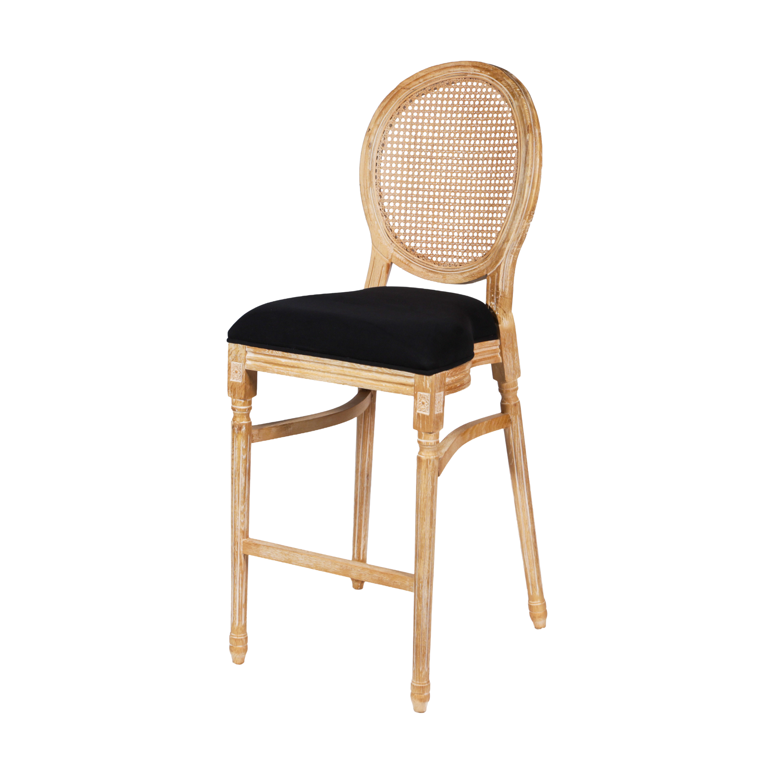 banco louis xv negro rattan (nuevo)