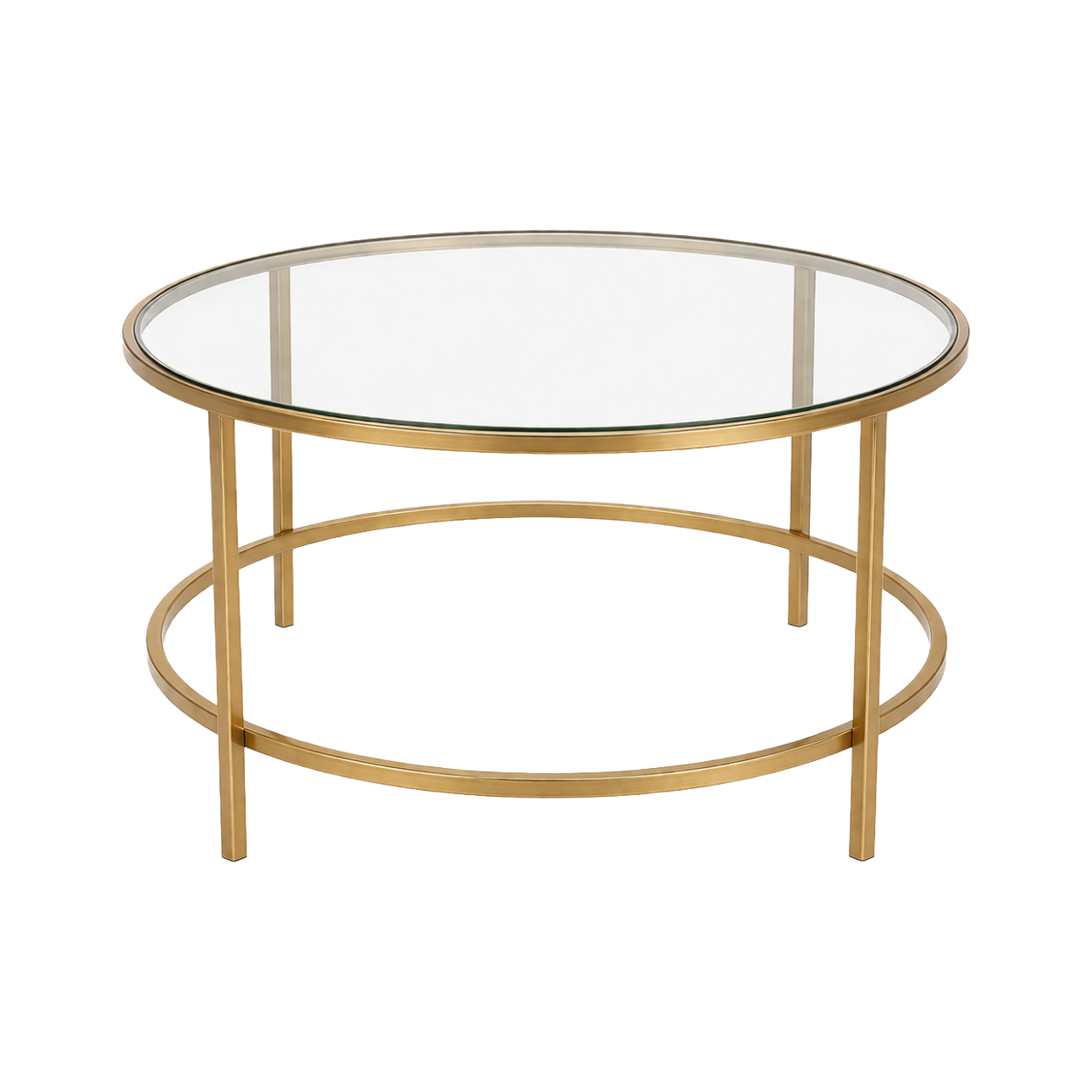 mesa baja redonda dorada