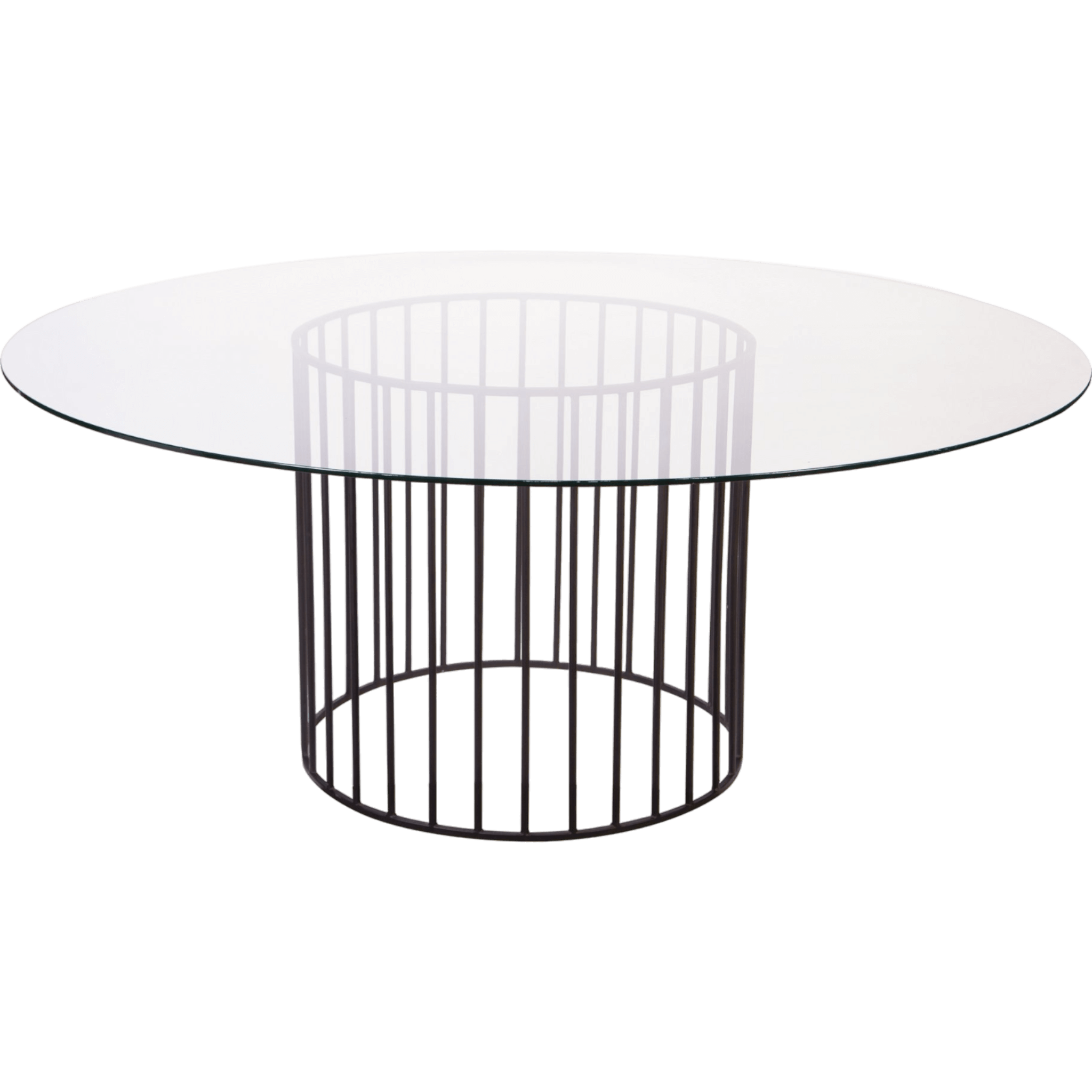 mesa redonda cristal base lineas negro.png