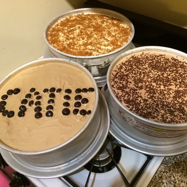 Here are the other stars of tomorrow night's show. 3 new ice cream cakes featuring a Mocha one, a Banana Split one in honor of our theme and a Molasses/ Ginger Snap one featuring @haagendazs_us newest flavor. Tix at http://www.yumsthewordshow.com/sho