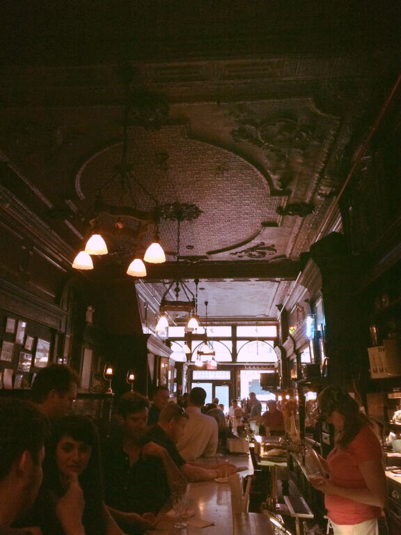 16 foot ceilings at the downstairs barroom.