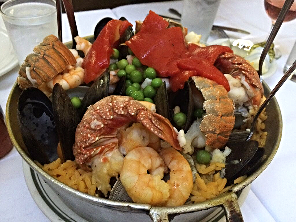 Paella marinara at spain restaurant 