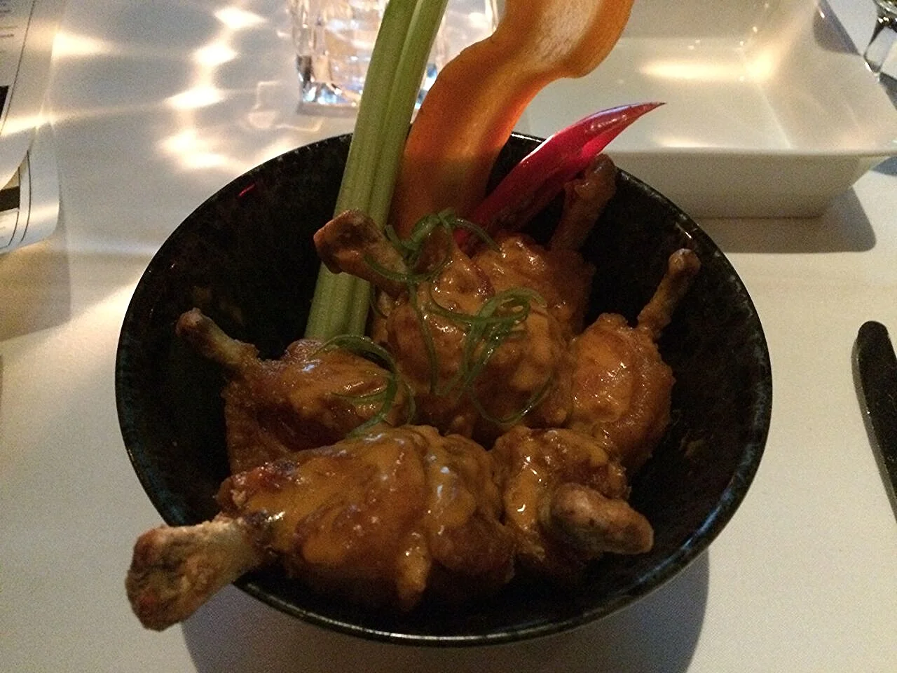 "Chili lobster" chicken wings at american cut