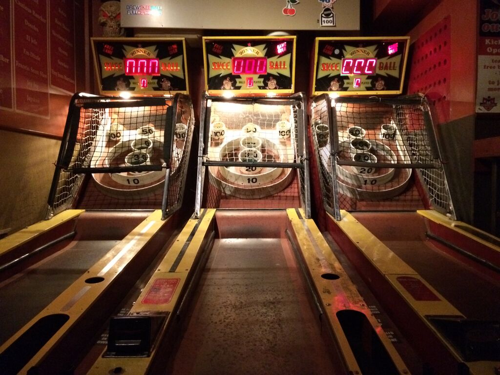 skee-ball lanes at full circle bar