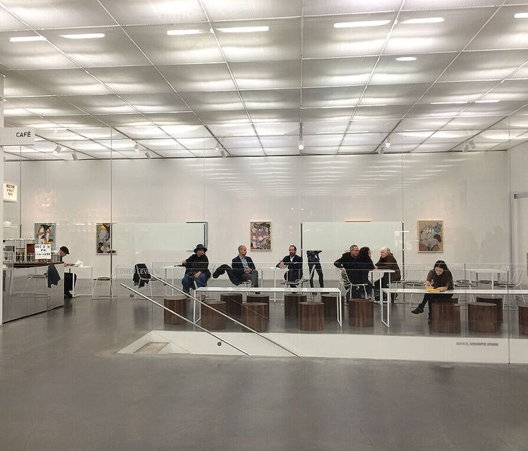 Hester street cafe in the new museum lobby