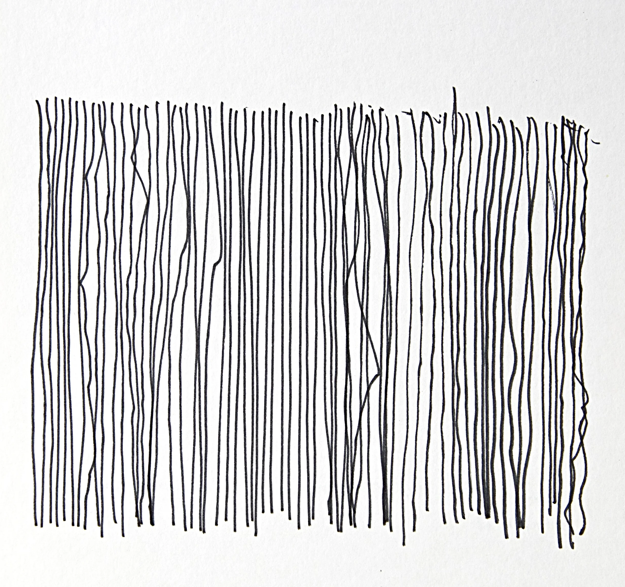 3 Train (Wall St to borough Hall, 02 Oct, 8.00pm) Ink on paper, 5” x 8”, 2015