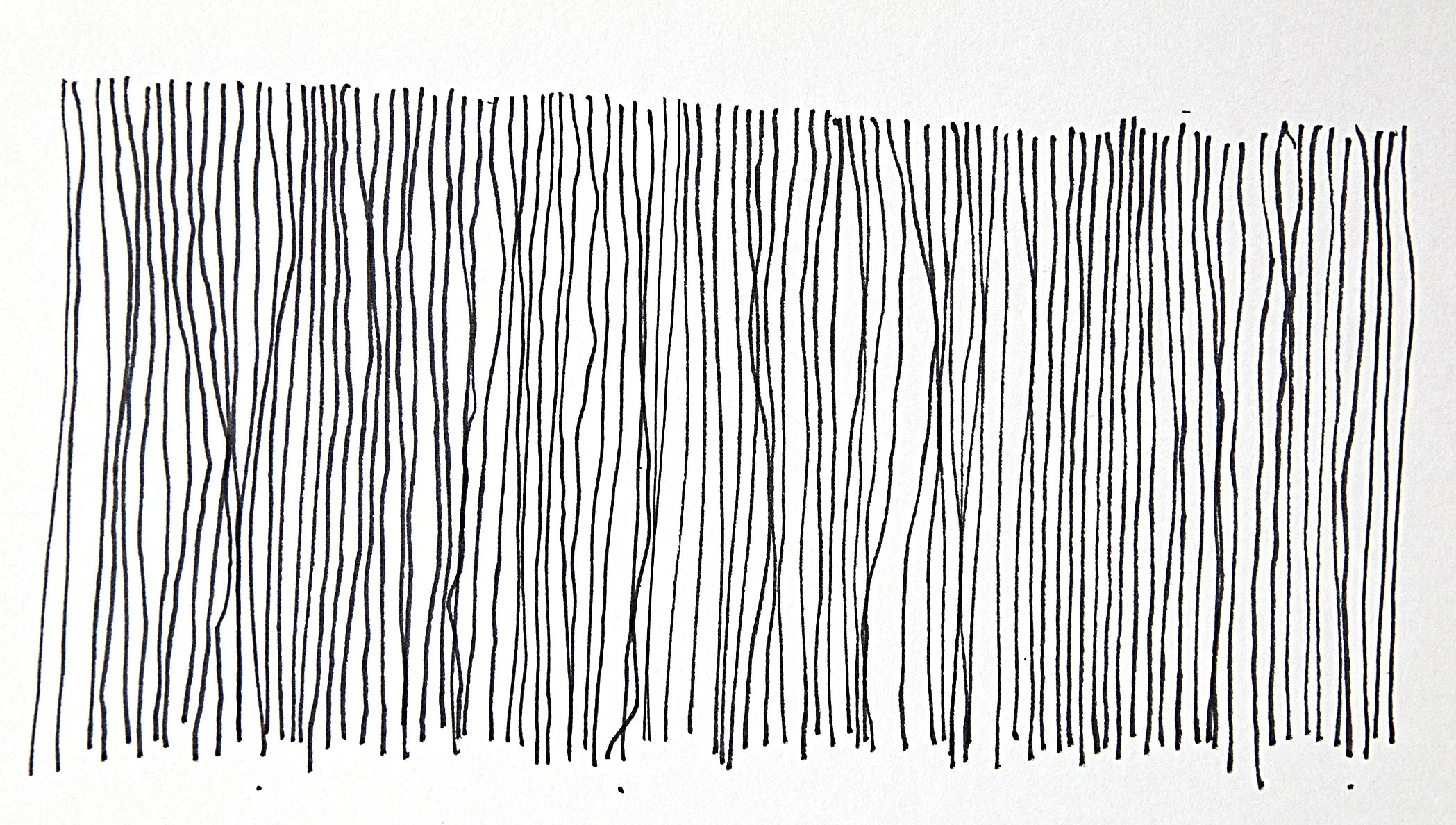 3 Train (Nevins to Clark St, Oct 13, 11.37am) Ink on paper, 5” x 8”, 2015
