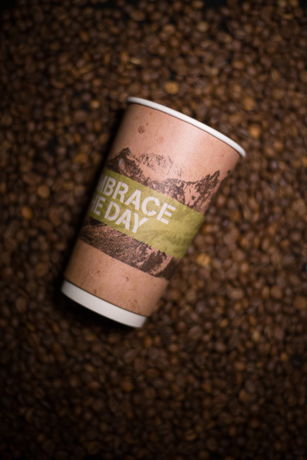 Smooth Double-Wall Hot Cup, Stock print, Mountain