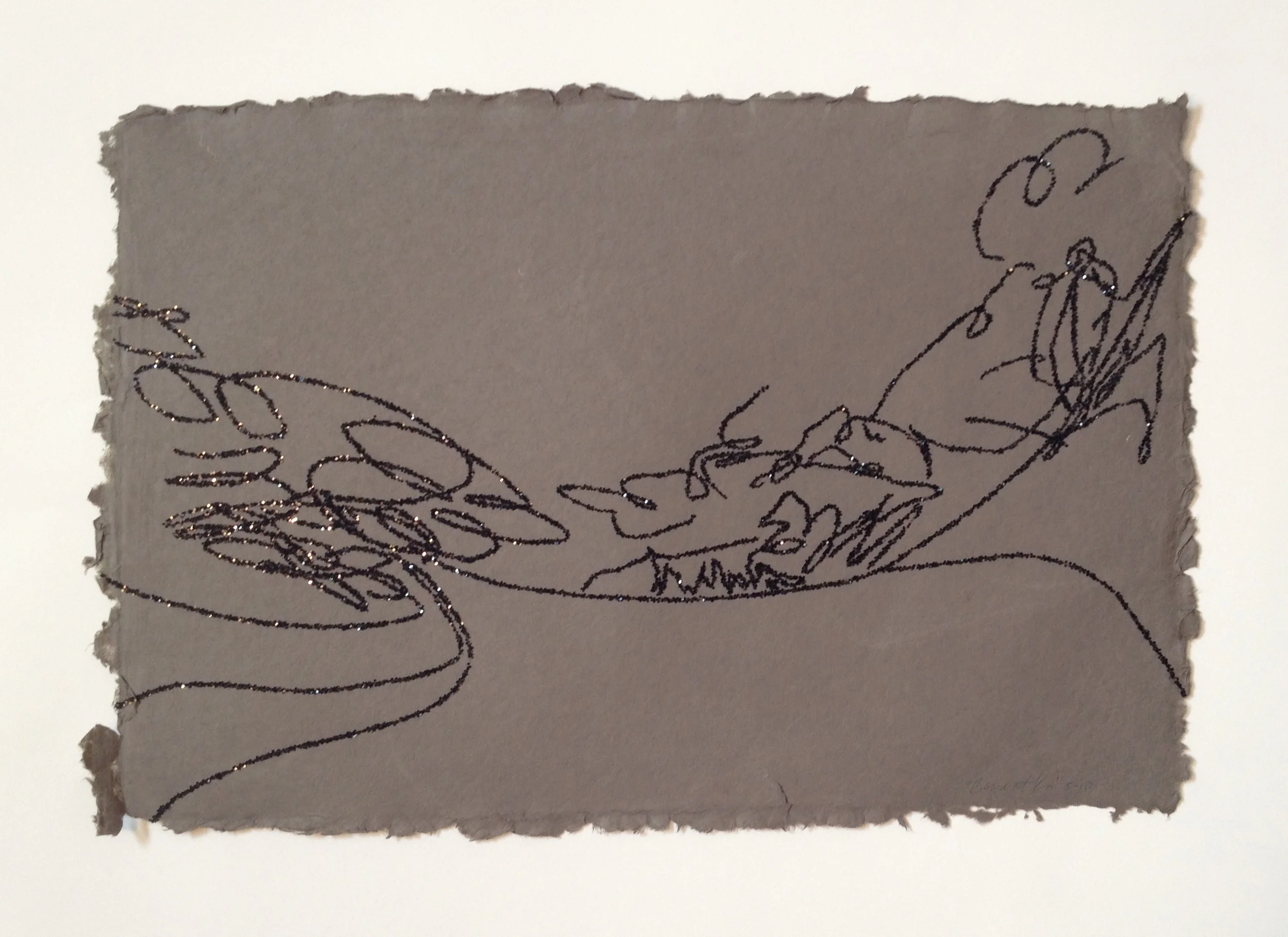 Glitter on paper, 2013 13 x 19 in.