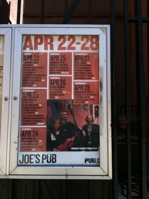 UTT at Joe's Pub - front poster