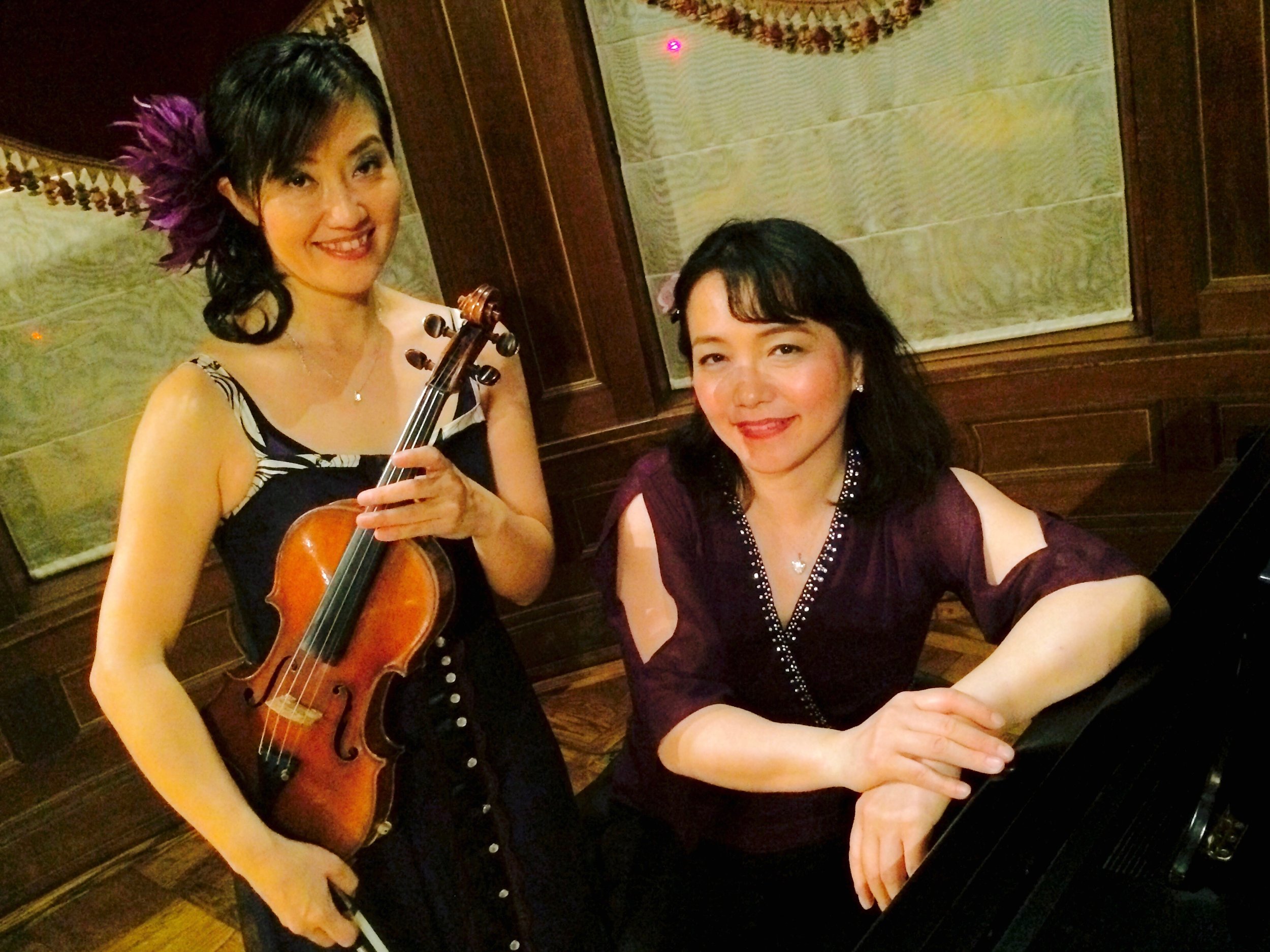 Machiko Ozawa and Ayako Shirasaki after the performance at Turkish Ambassador's Residence in DC in May, 2016
