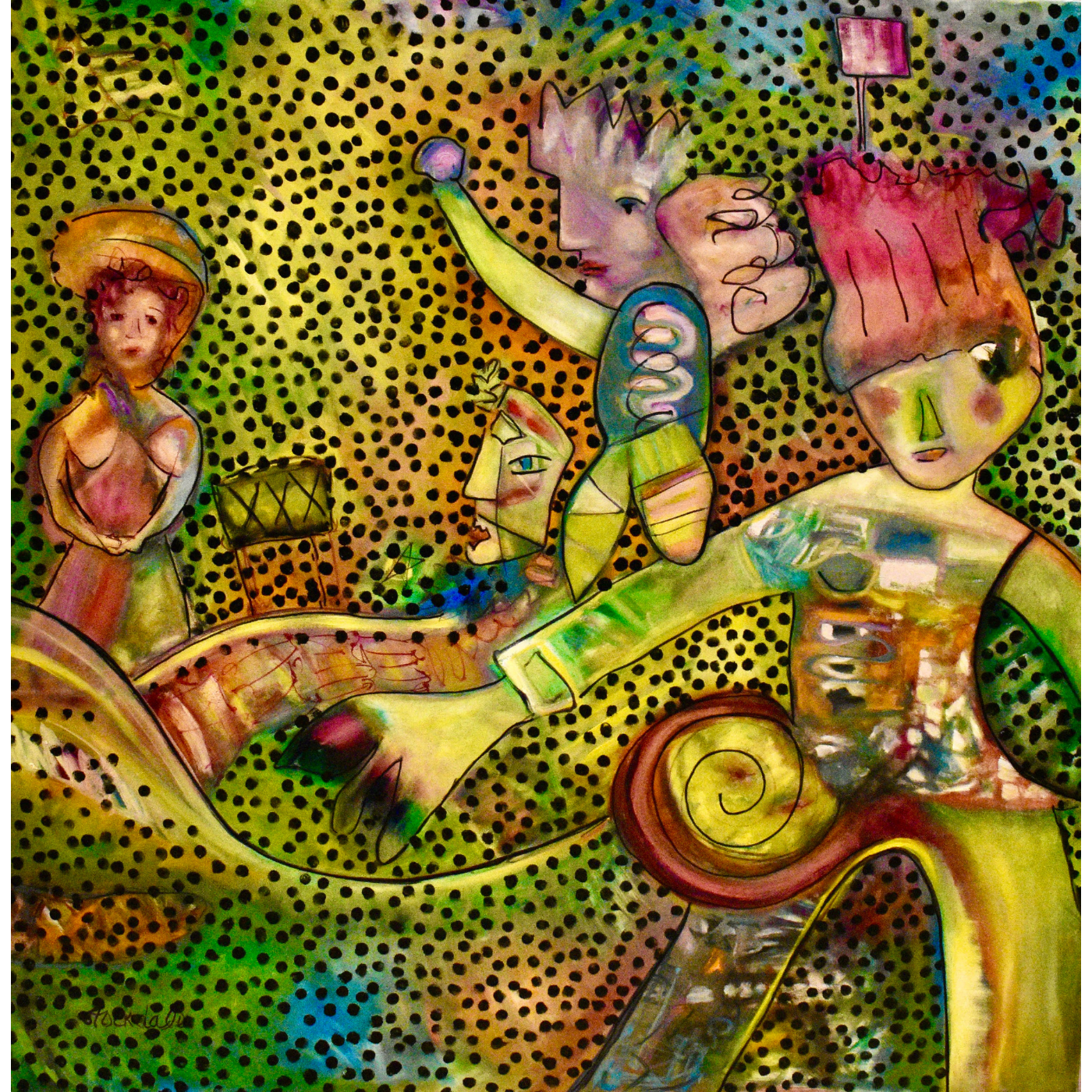 Walkin' to New Orleans 36x36 Oil