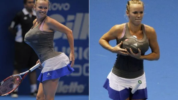 Dane Caroline Wozniacki imitates Serena Williams