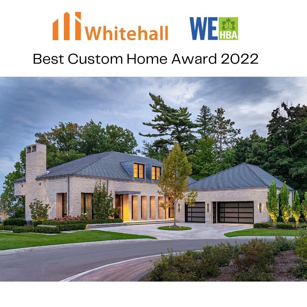 We are thrilled to announce we won the award for Best Custom Home at the @westendhba awards ceremony last night. Our exceptional new build in Oakville was made possible by our fantastic Whitehall Team, Trades and Suppliers who worked hard to bring ou