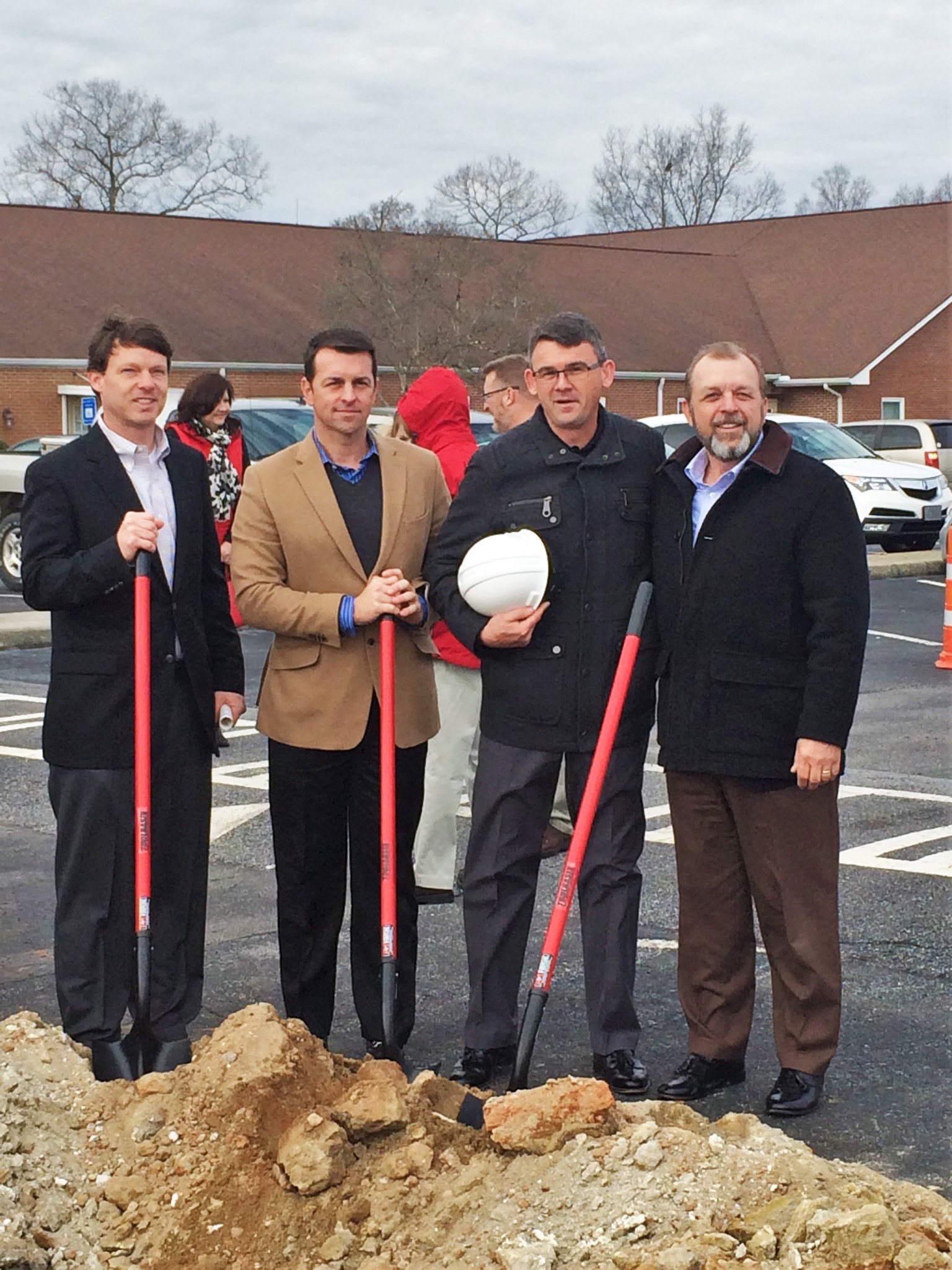 Jim with the contractors from Blake Rainwater Construction .