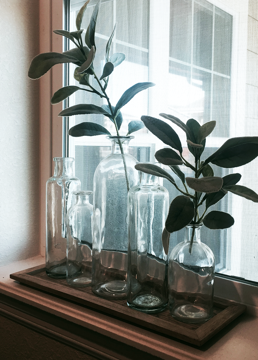 Assorted Glass Jars with Tray