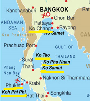 Thailand Islands Map Thailand Thai Islands Stock Vector Images Alamy