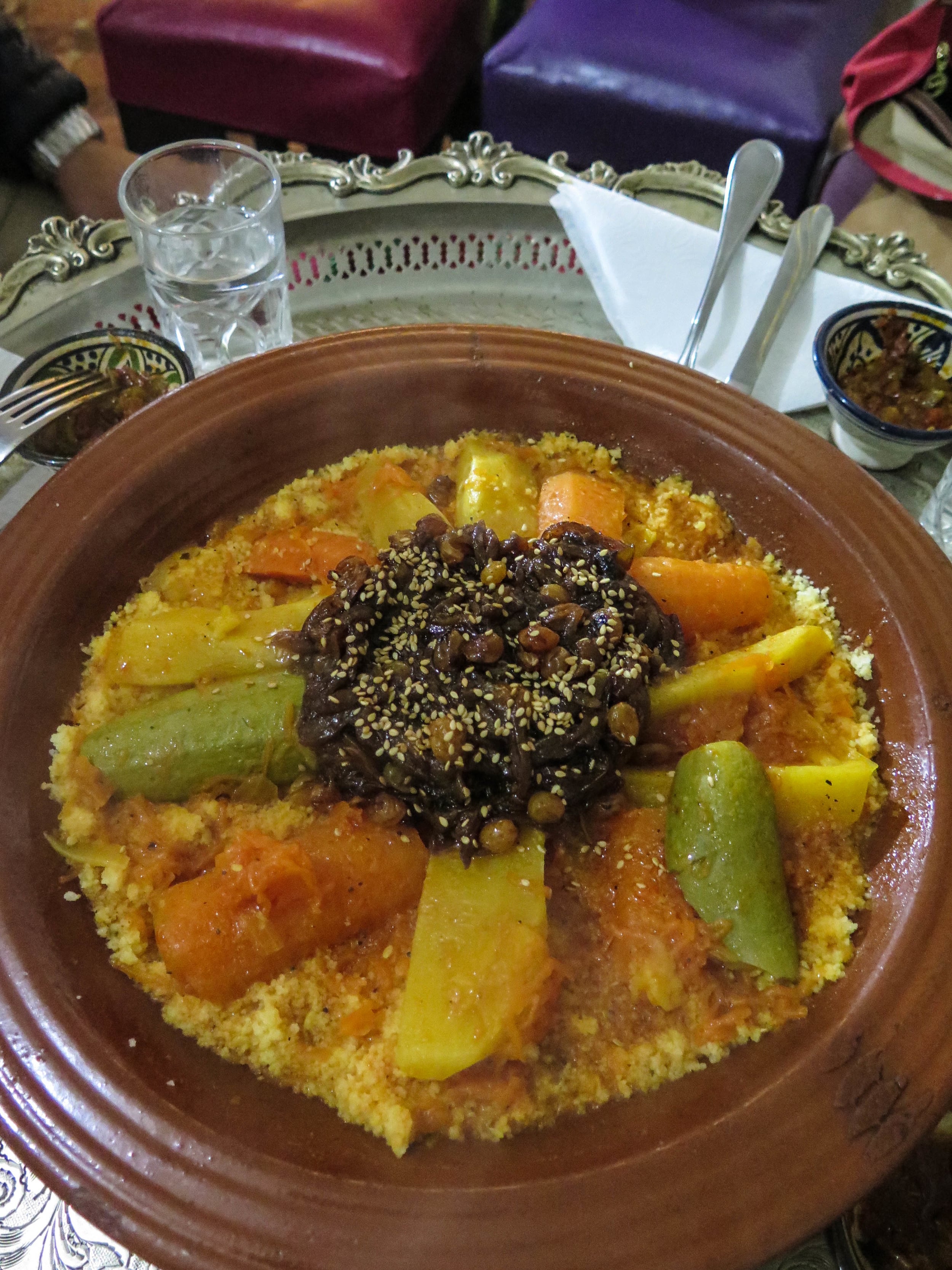  Couscous with veggies and carmelized onions 