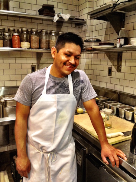 Javi! He was the first person to walk through the door when we were opening Mill Valley Beerworks. Within two years he went from dishwasher to garde manger to grill to saute to sous chef. Total badass.