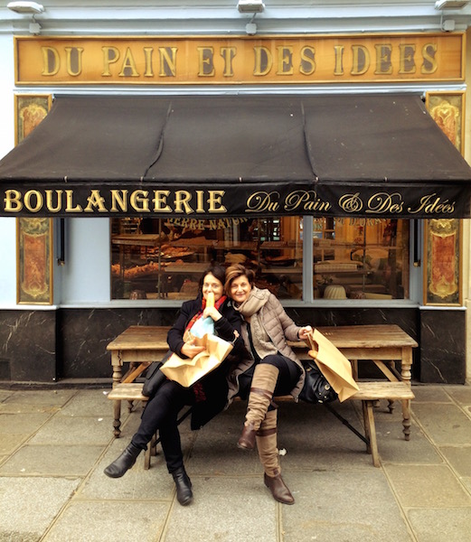 Aunties Michèle and Lisette at the best bakery in Paris...