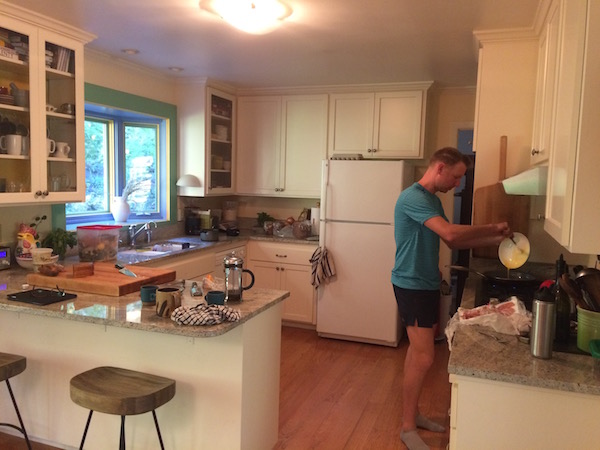 The BEFORE Kitchen - last breakfast before we packed it all up for demo