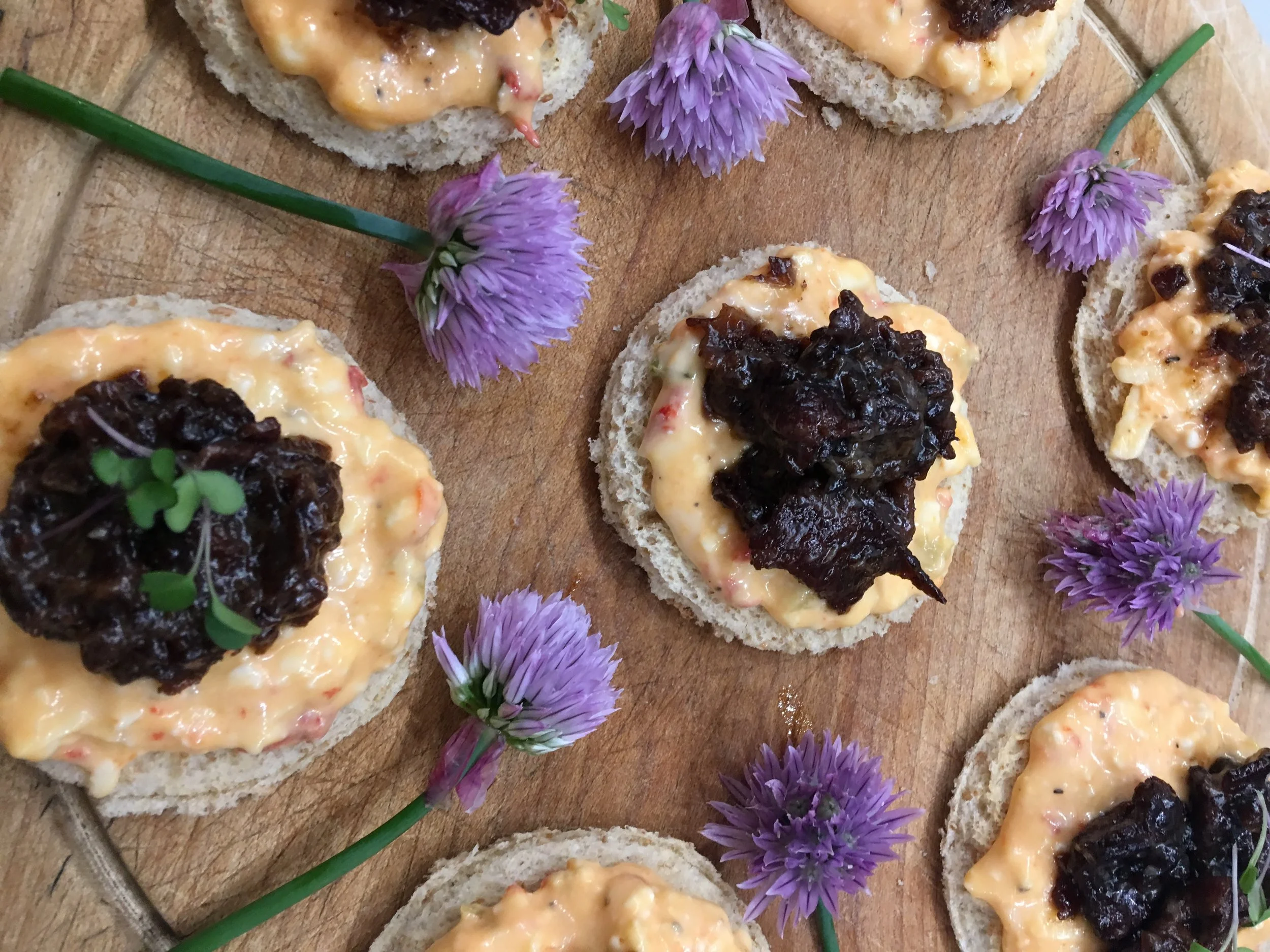 Mastering Pimento Cheese Toasts with Bacon Jam