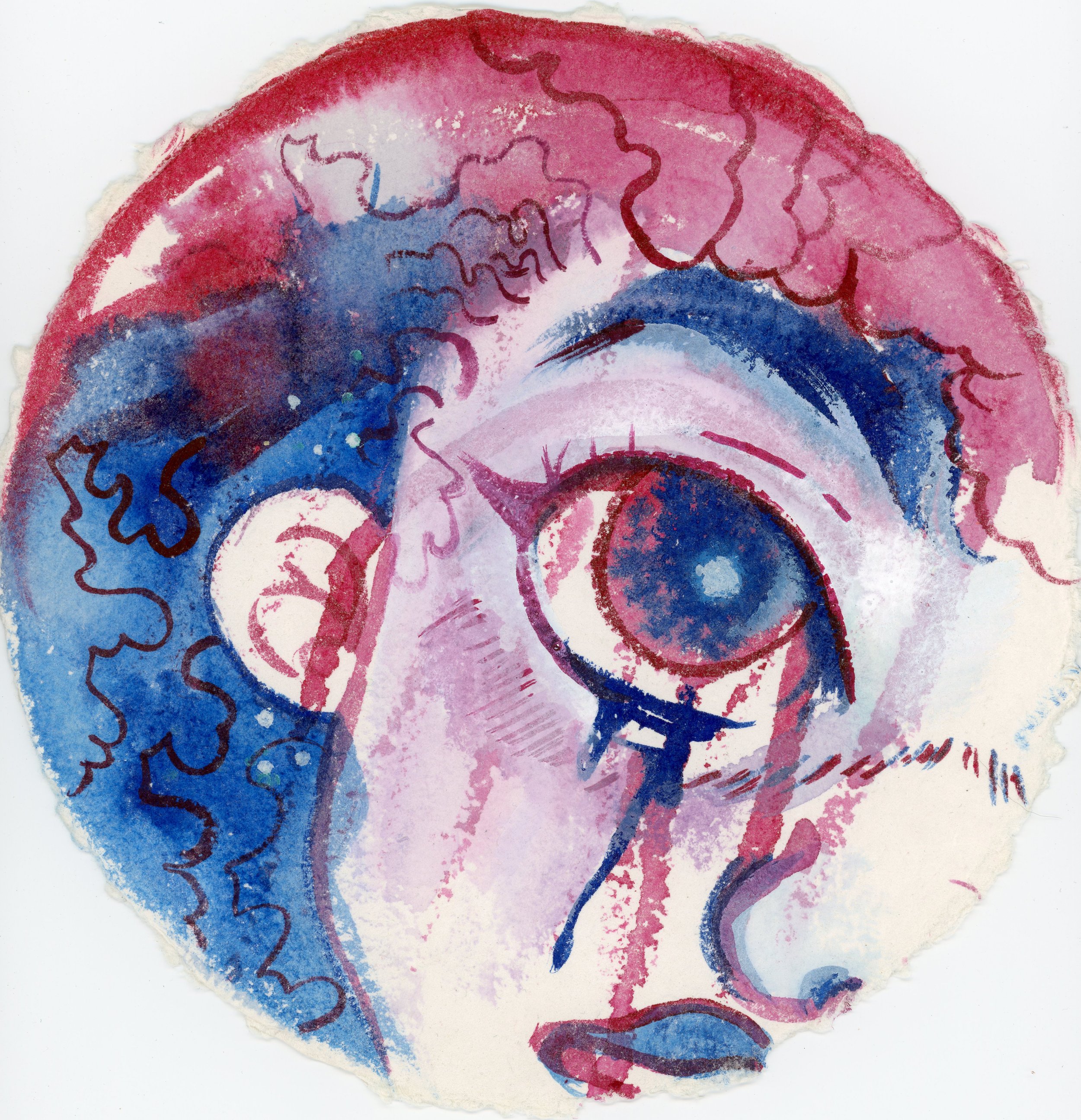 Burnt stars watercolor 8x8in Print