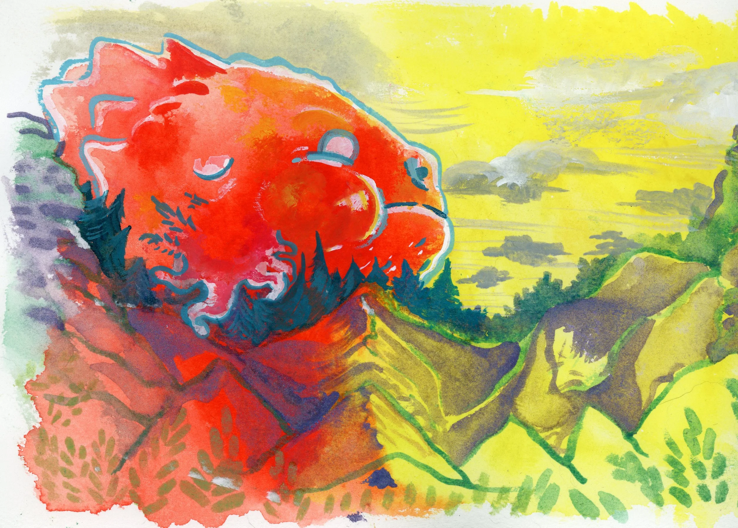 Baby monster watercolors 8 x 10in Prints