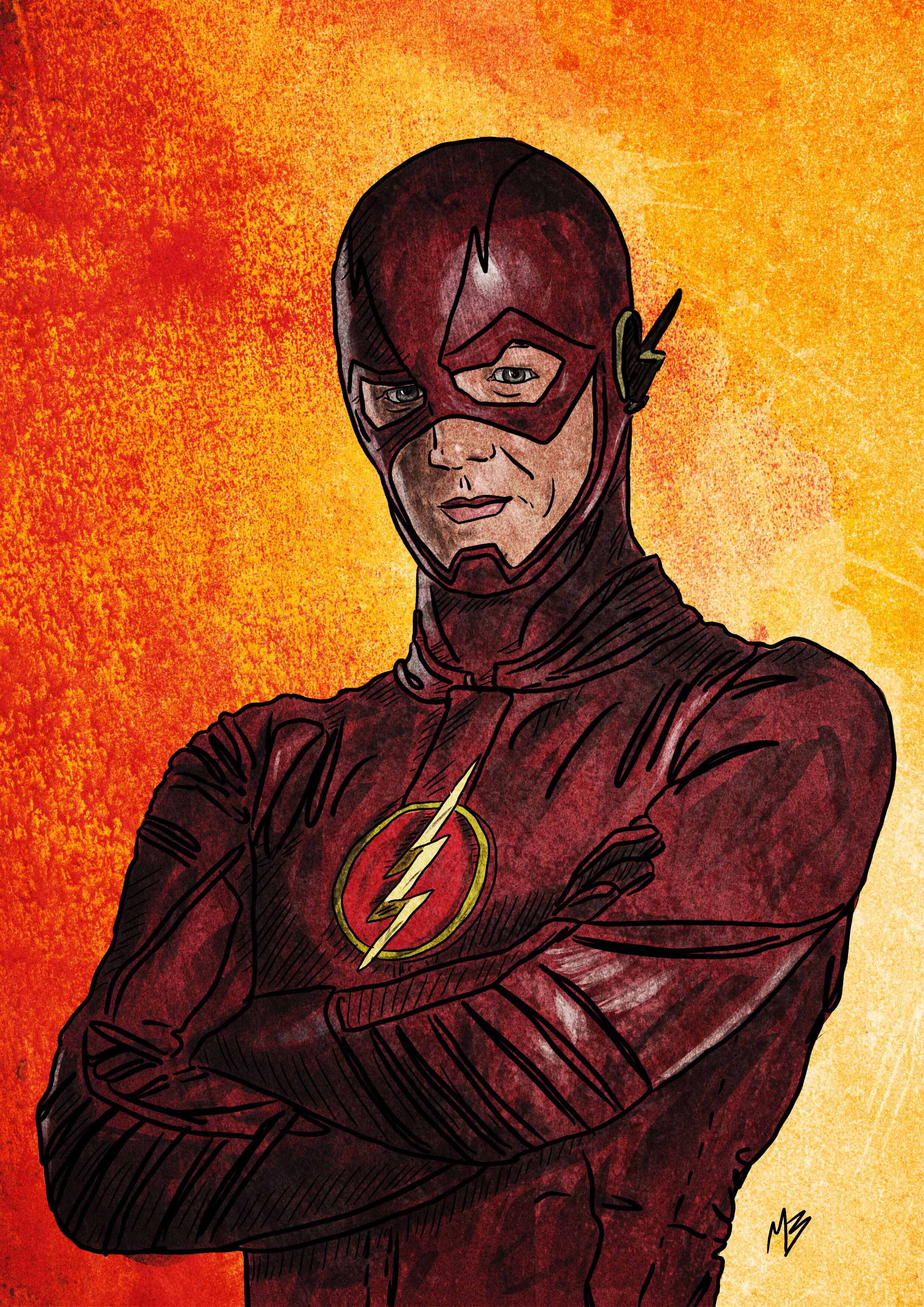 Barry Allen The Flash The Flash Barry Allen Grant Gustin Art Print — Mike Brennan Art & Design