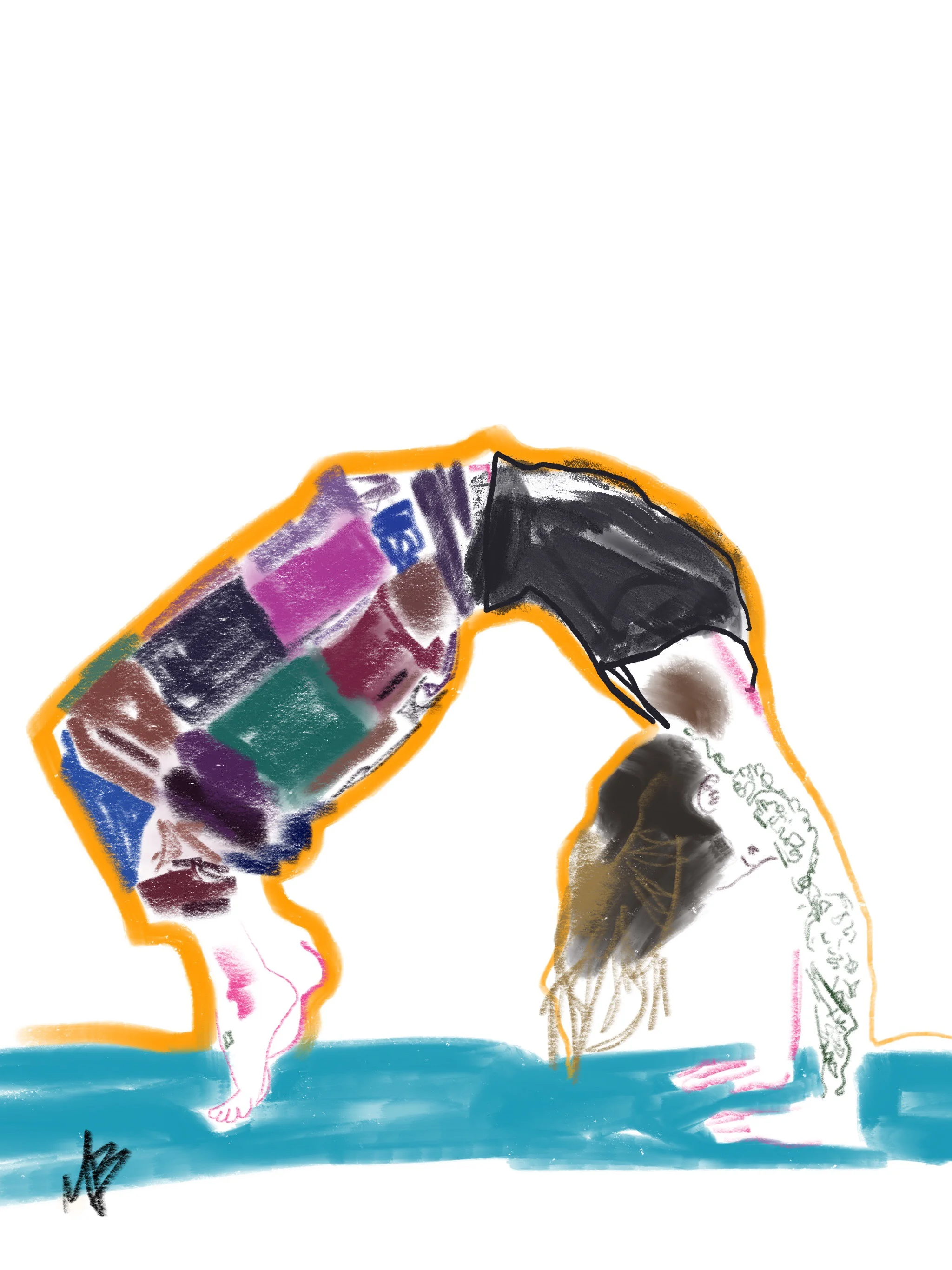 Fellow artist & yoga art inspiration by @jessdragisic #art #yoga #digitalart #artist #fitness #yogaart #health #yogi 