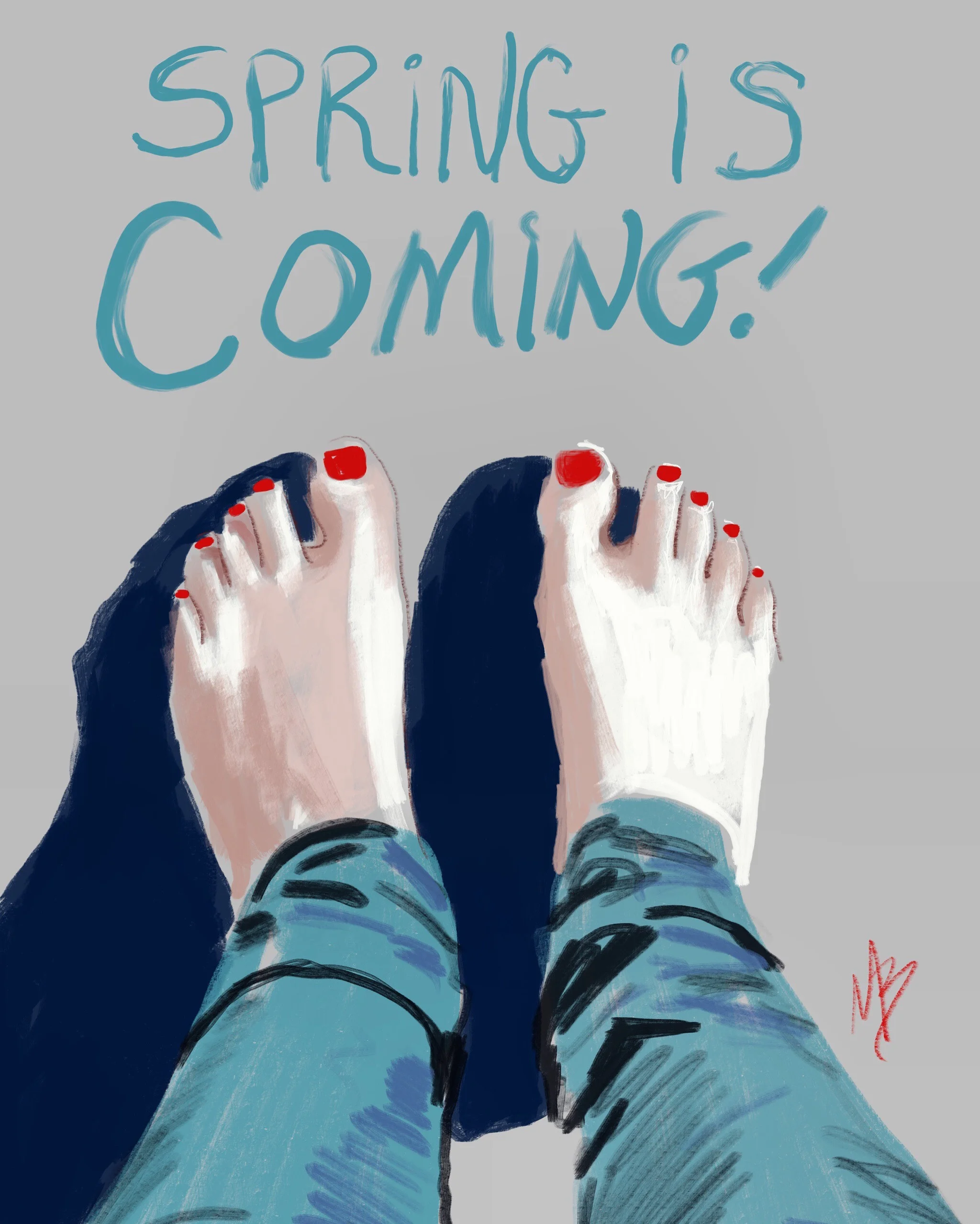 Spring is coming! In honor of this weekends very un-February like weather. Art inspired by @kyleemxox #art #digitalart #feet