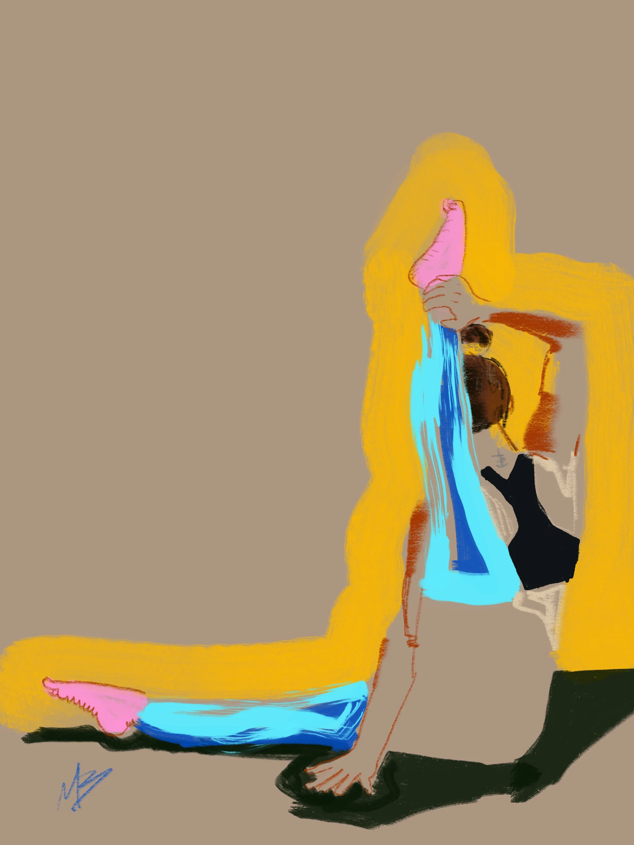 Yoga art inspired by @liftingyogini #yoga #yogaart #art #digitalart #fitness #yogaArtist #wellness #health 