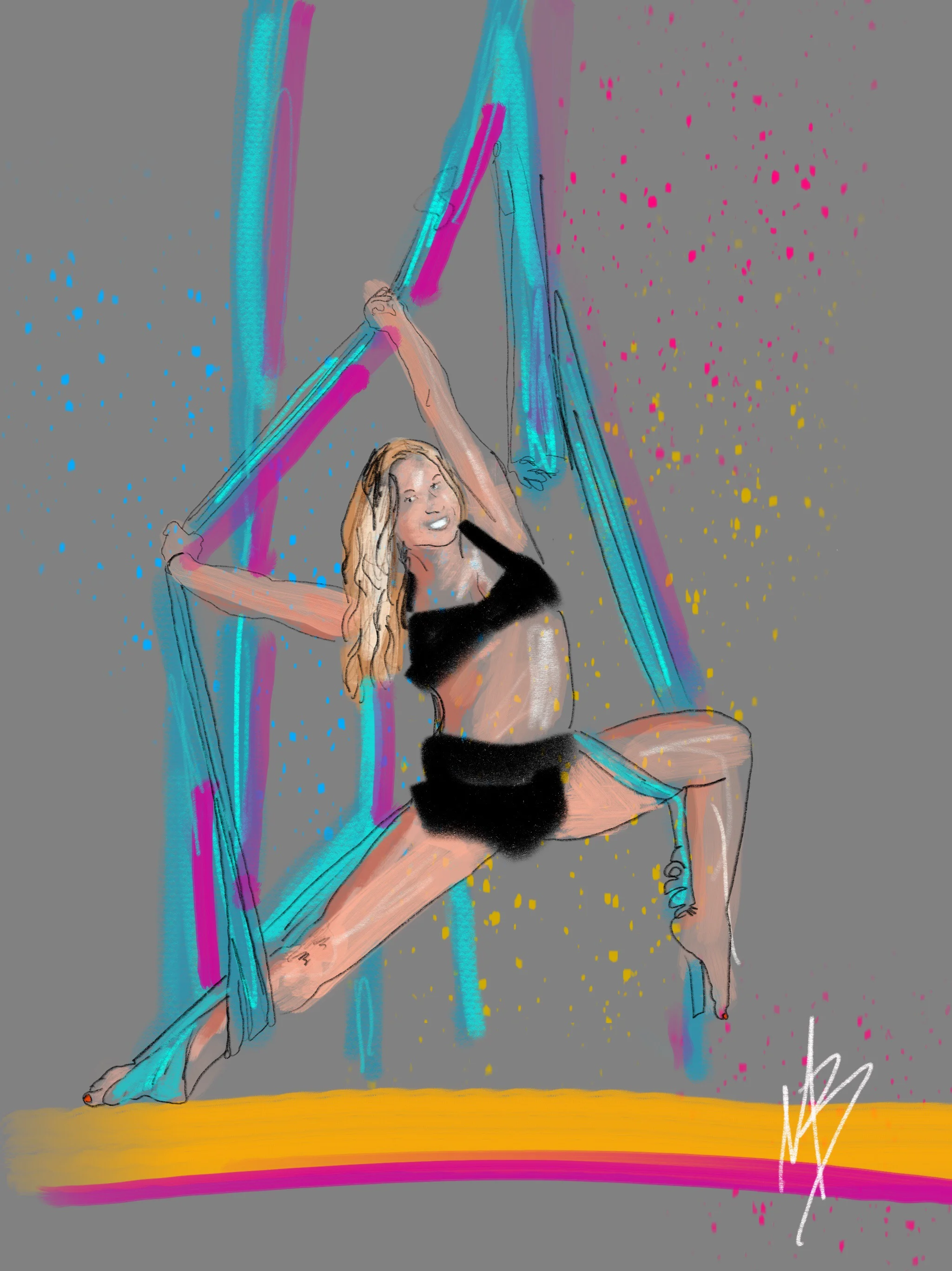 Yoga art inspired by @allihagendorf #yoga #yogaart #yogi #yogaartist #aerialyoga #fitness #health #wellness 