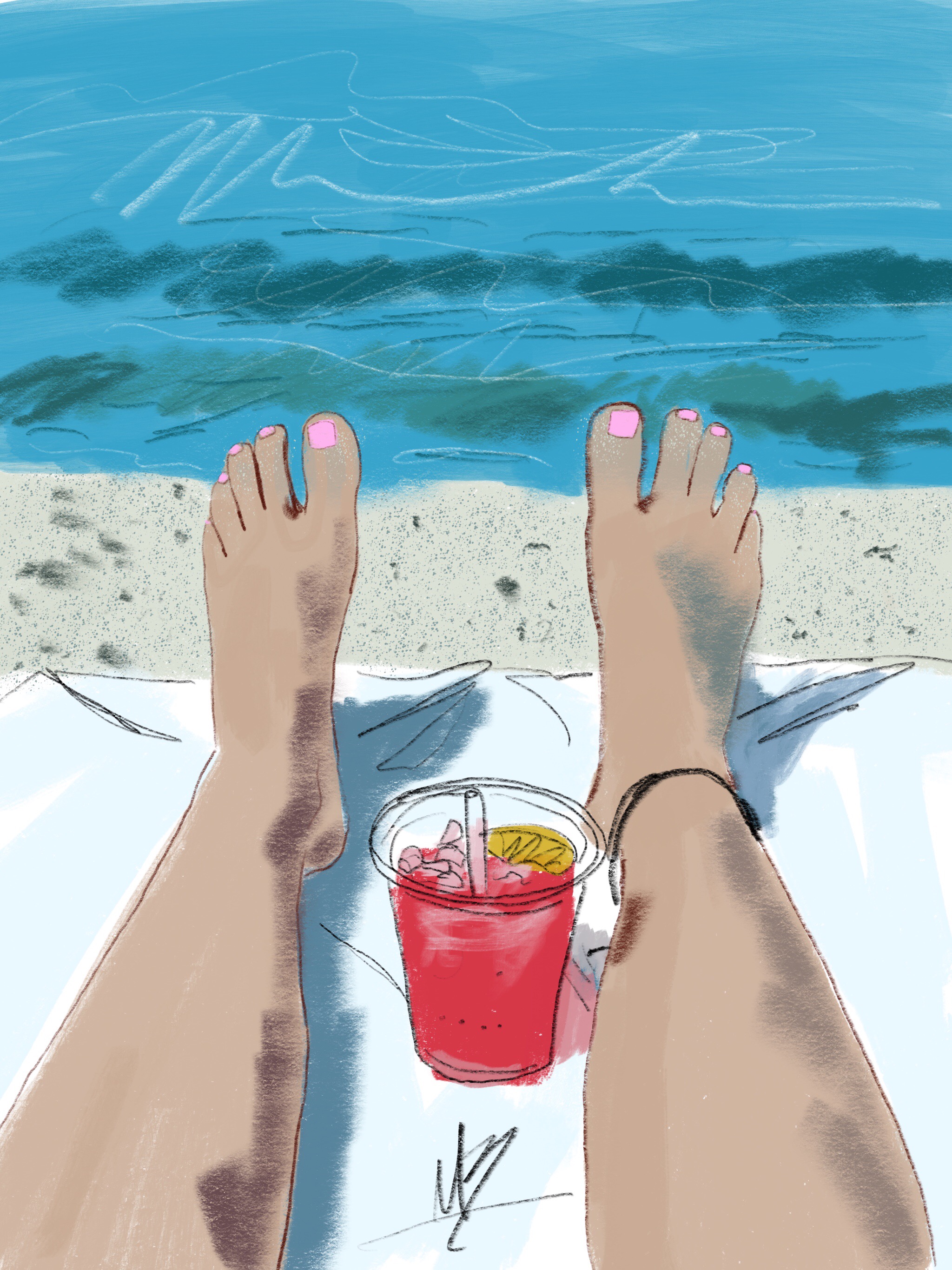 Sometimes you just need a change of scenery and climate. Even if it's quick. Vacation feet art inspired by @peakstc