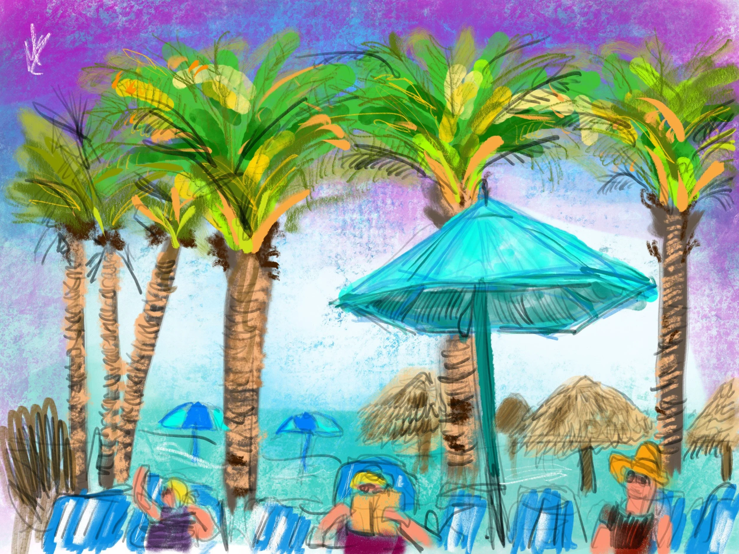 Not a bad poolside view. @naplesbeachhotel #art #digitalart #palmtrees #florida #naplesflorida #poolside #view #vacation