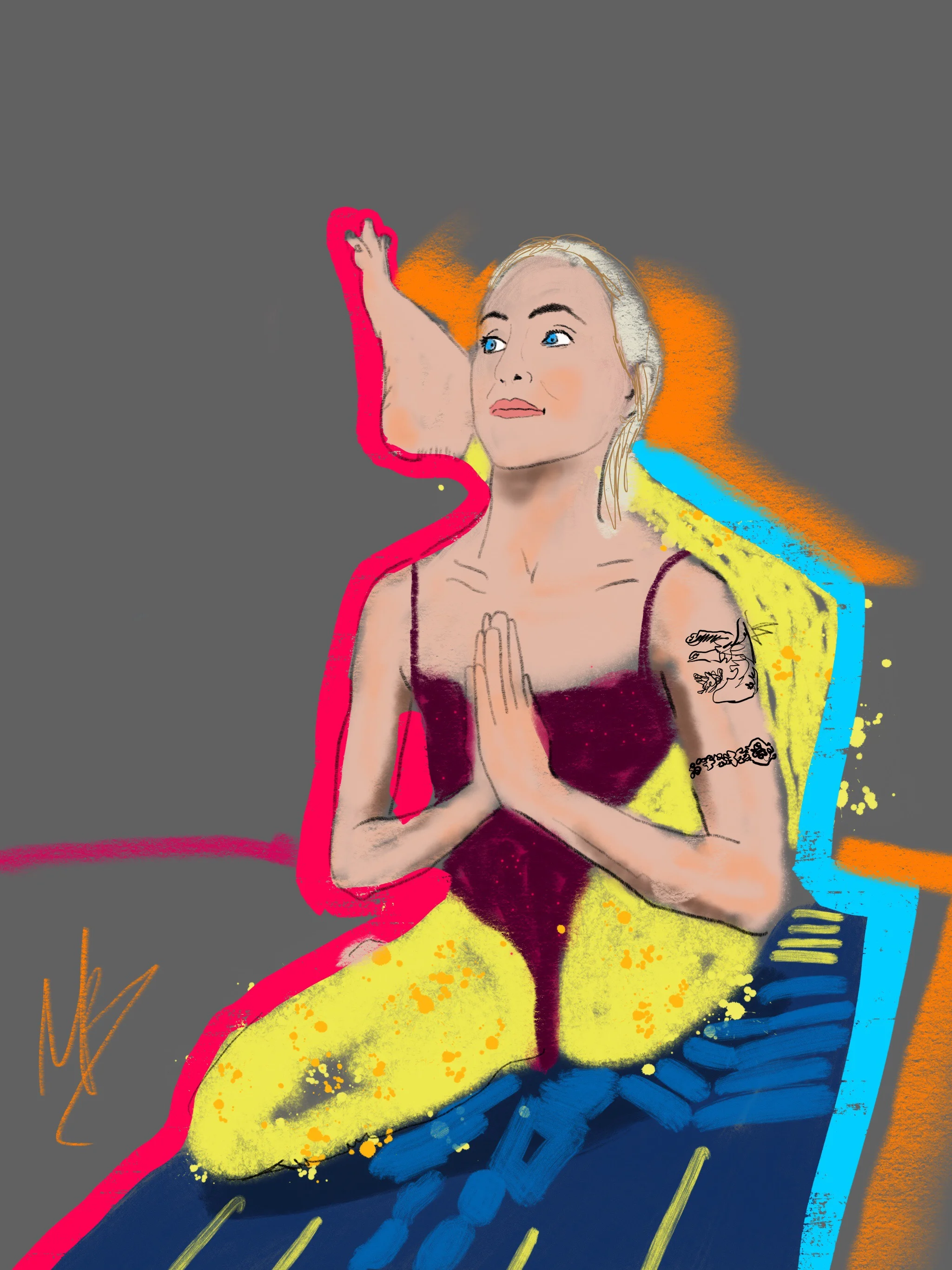 Yoga art inspired by @erin_bodyaware || commission your own custom yoga art. Message me for details #art #yoga #yogi #fitness #yogaart #yogaartist #digitalart #health #wellness 